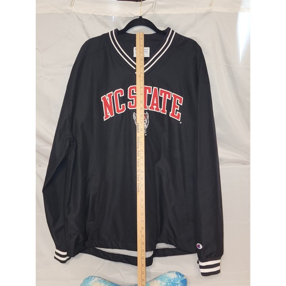 🔥Champion Black NC STATE WOLFPACK Lined Pullover Heavy Duty Nylon Wind Breaker - Picture 4 of 11